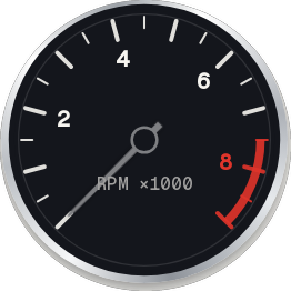 Jet black dashboard dial