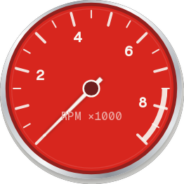 Racing red dashboard dial