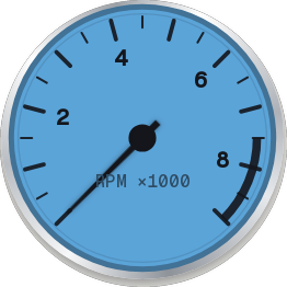 Gulf blue dashboard dial